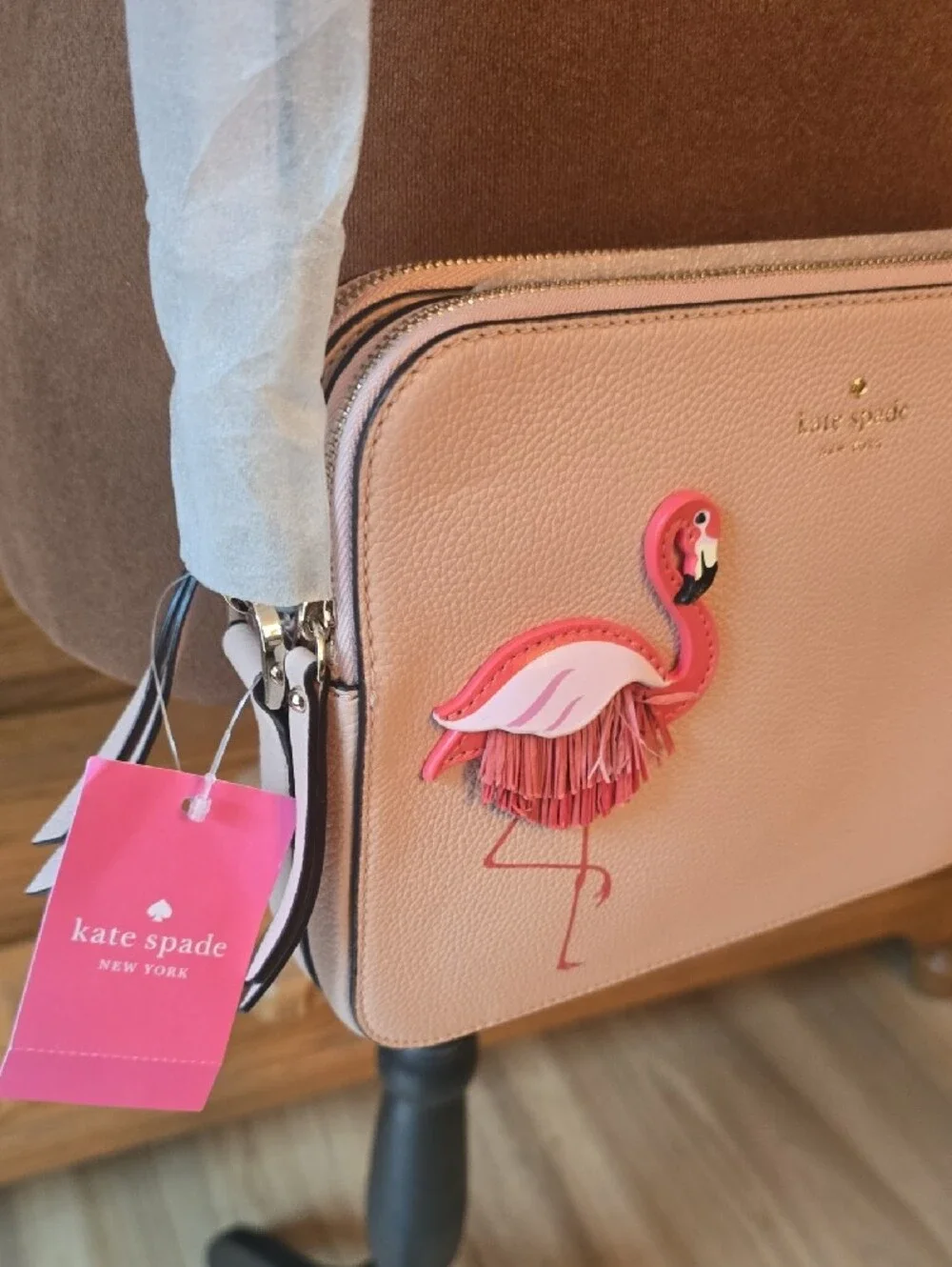 kate spade Pink Flamingo Appliqué Crossbody Bag